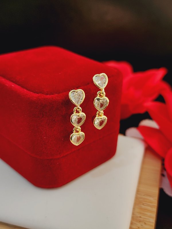 Aritos colgantes Bañados en oro 18k