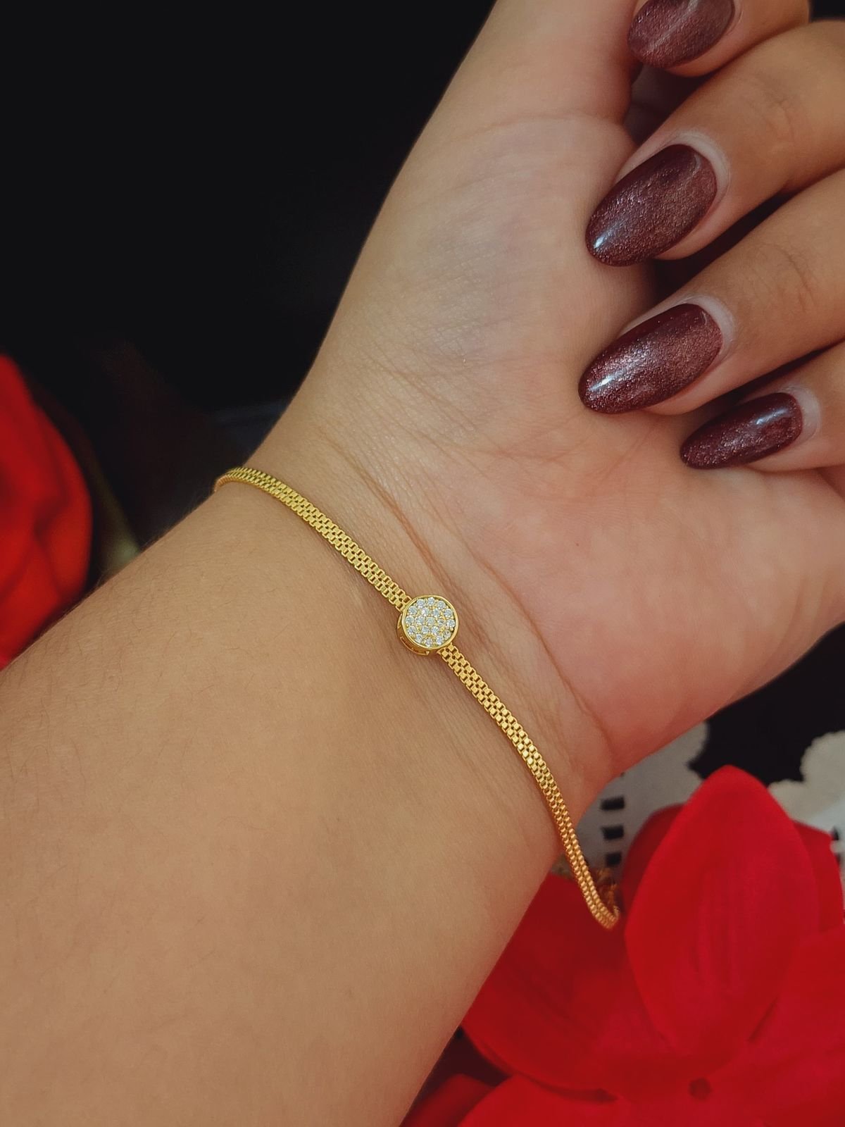 Pulsera lisa con punto estras