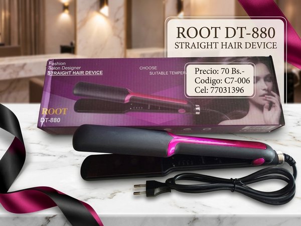 Plancha Alisadora de Cabello Profesional ROOT DT-880 con Control de Temperatura