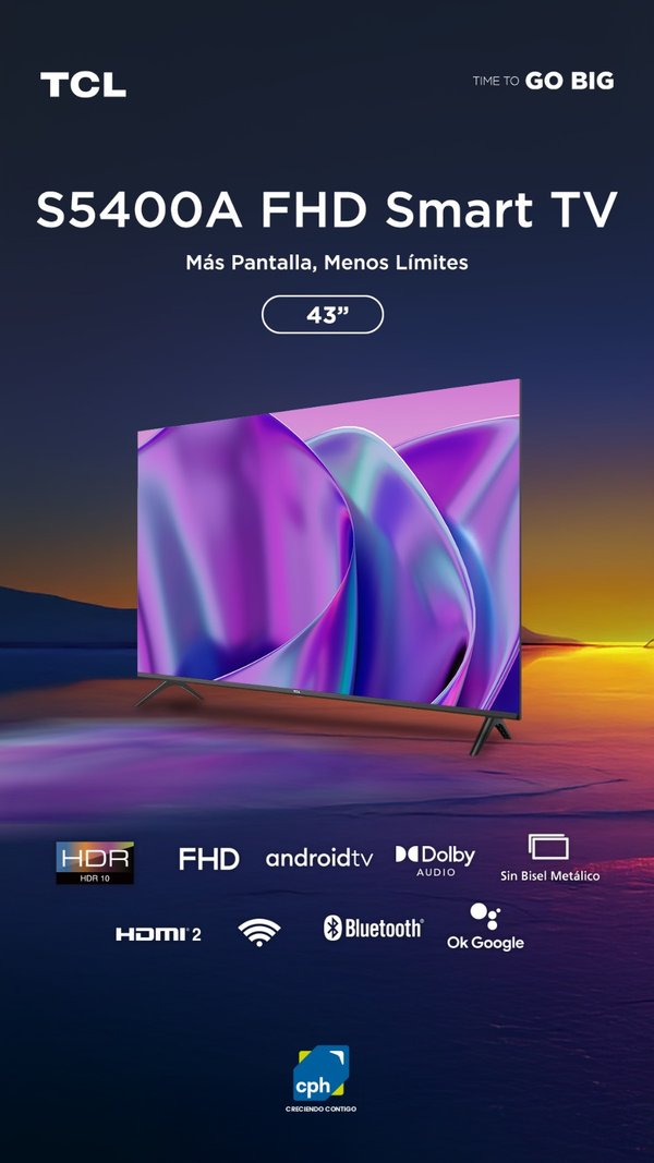 Televisor TCL 43" Smart TV Frameless Android 