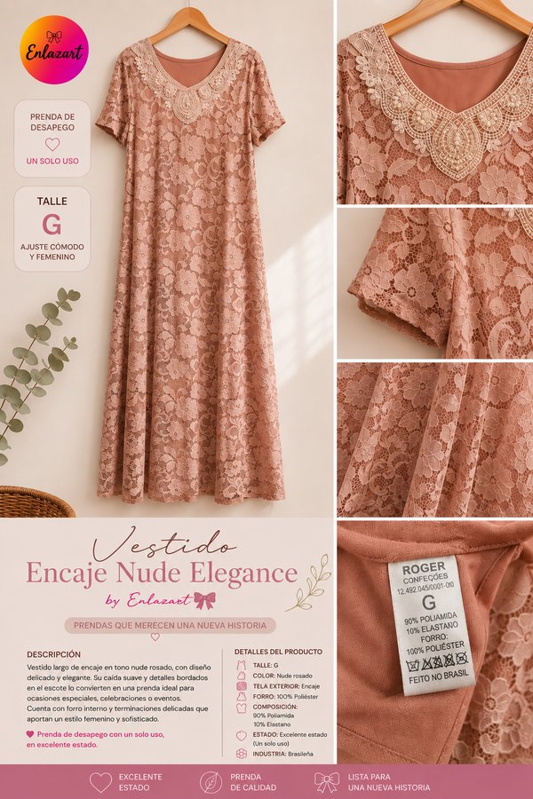 Vestido Encaje Nude Elegance