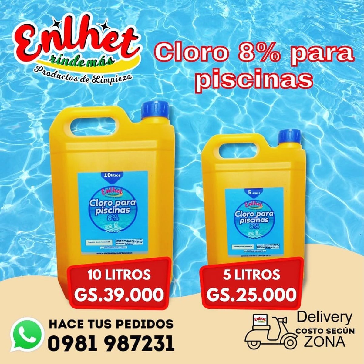 Cloro para piscinas 10lL.