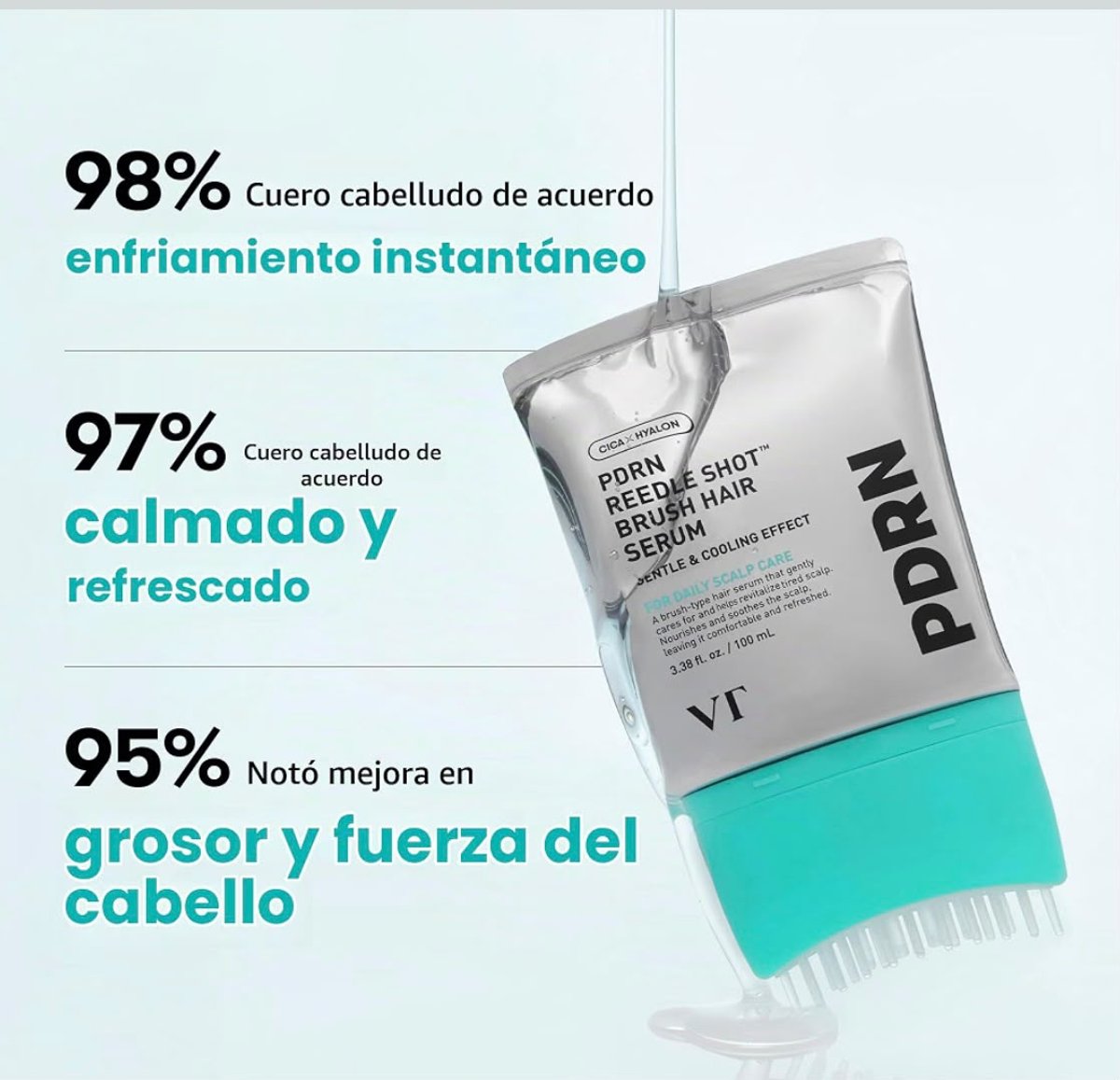 VT COSMETIC PDRN REEDLE SHOT BRUSH HAIR SERUM 100ML - 3