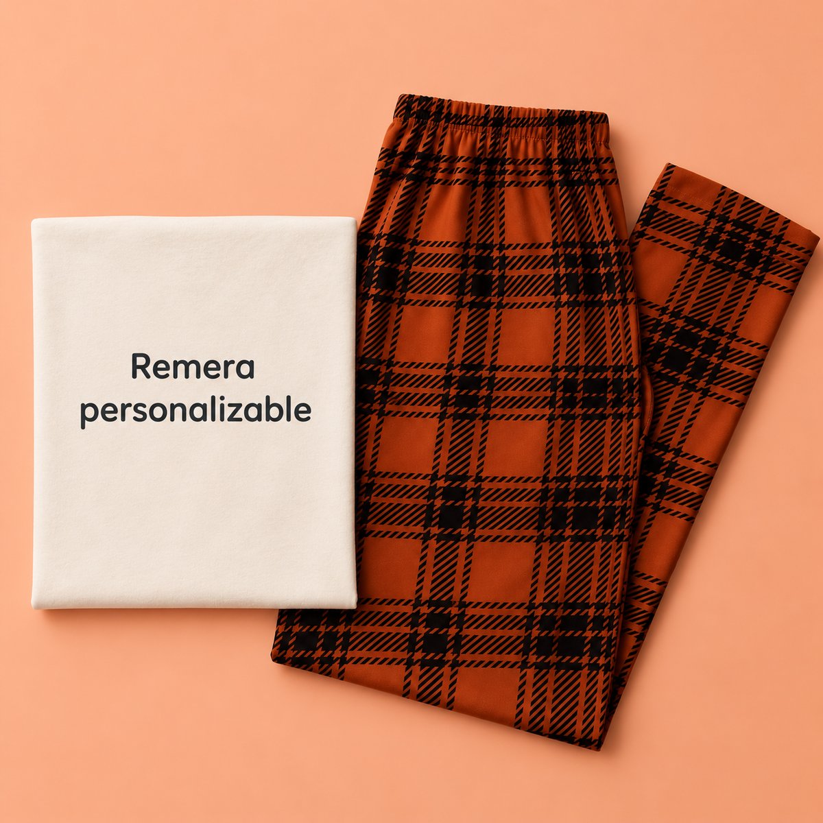 Conjunto largo- CUADRILLE NARANJA UNISEX 