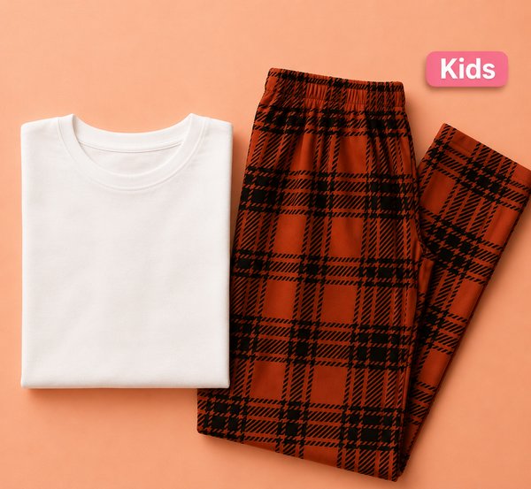 Conjunto largo- CUADRILLE NARANJA KIDS