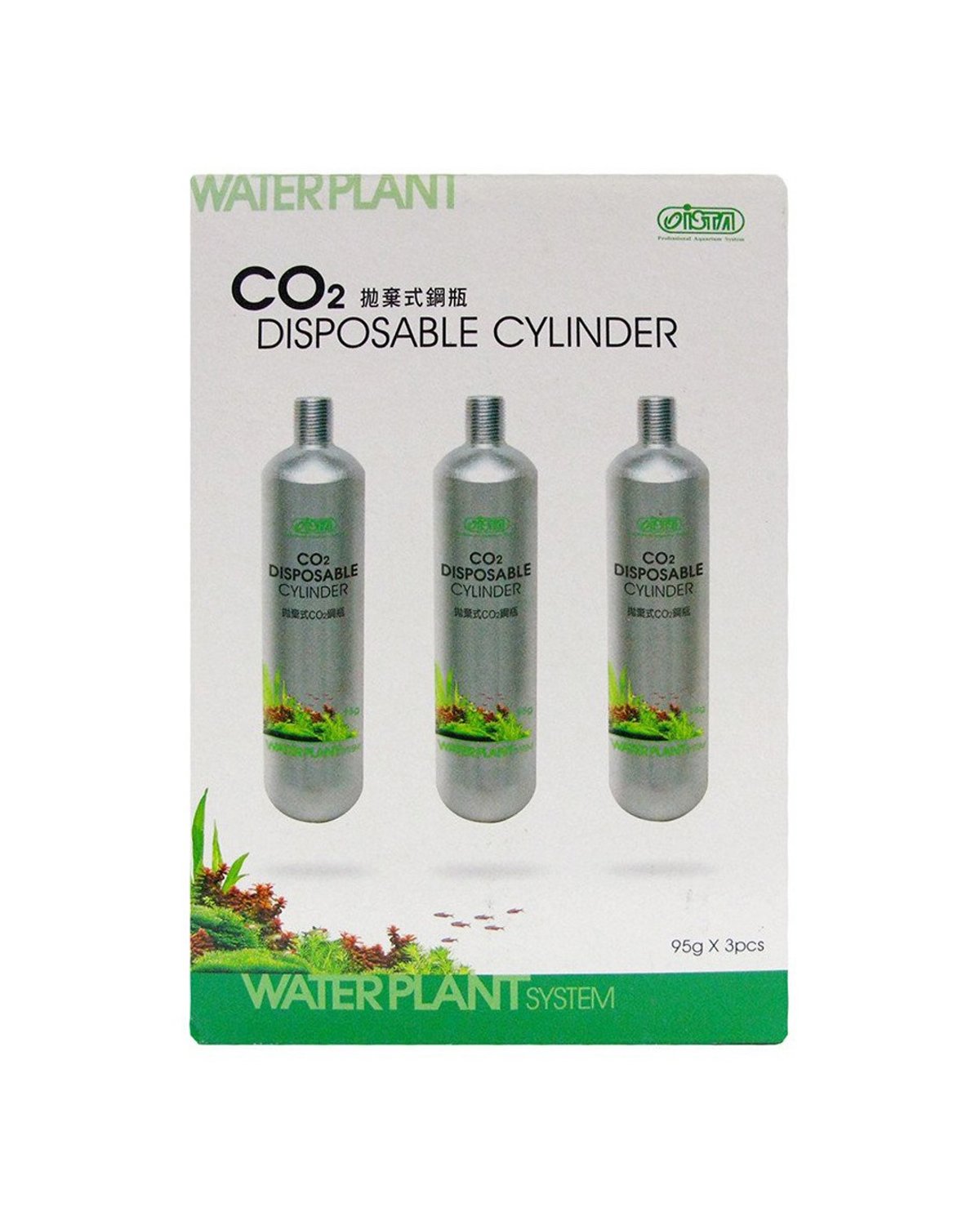Cilindros Desechables de CO₂ Waterplant 95g x 3 Unidades