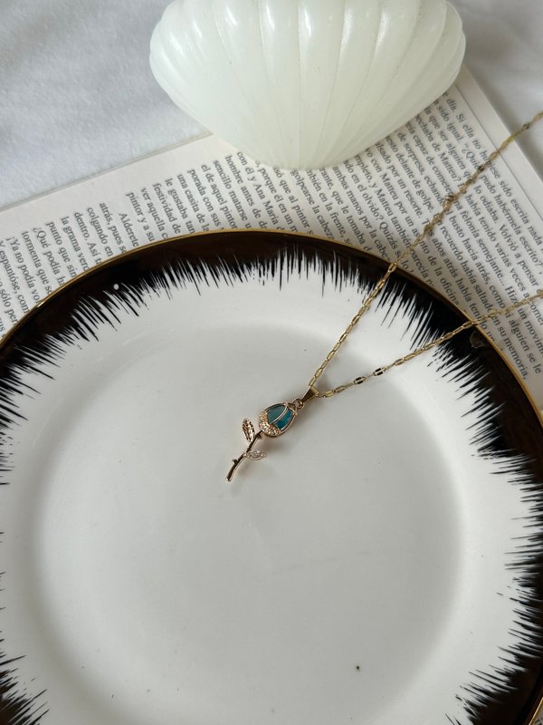 Collar Tulipán Turquesa