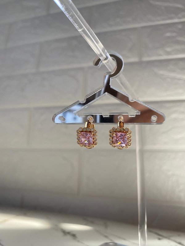 Aros Cuadrados Rosas