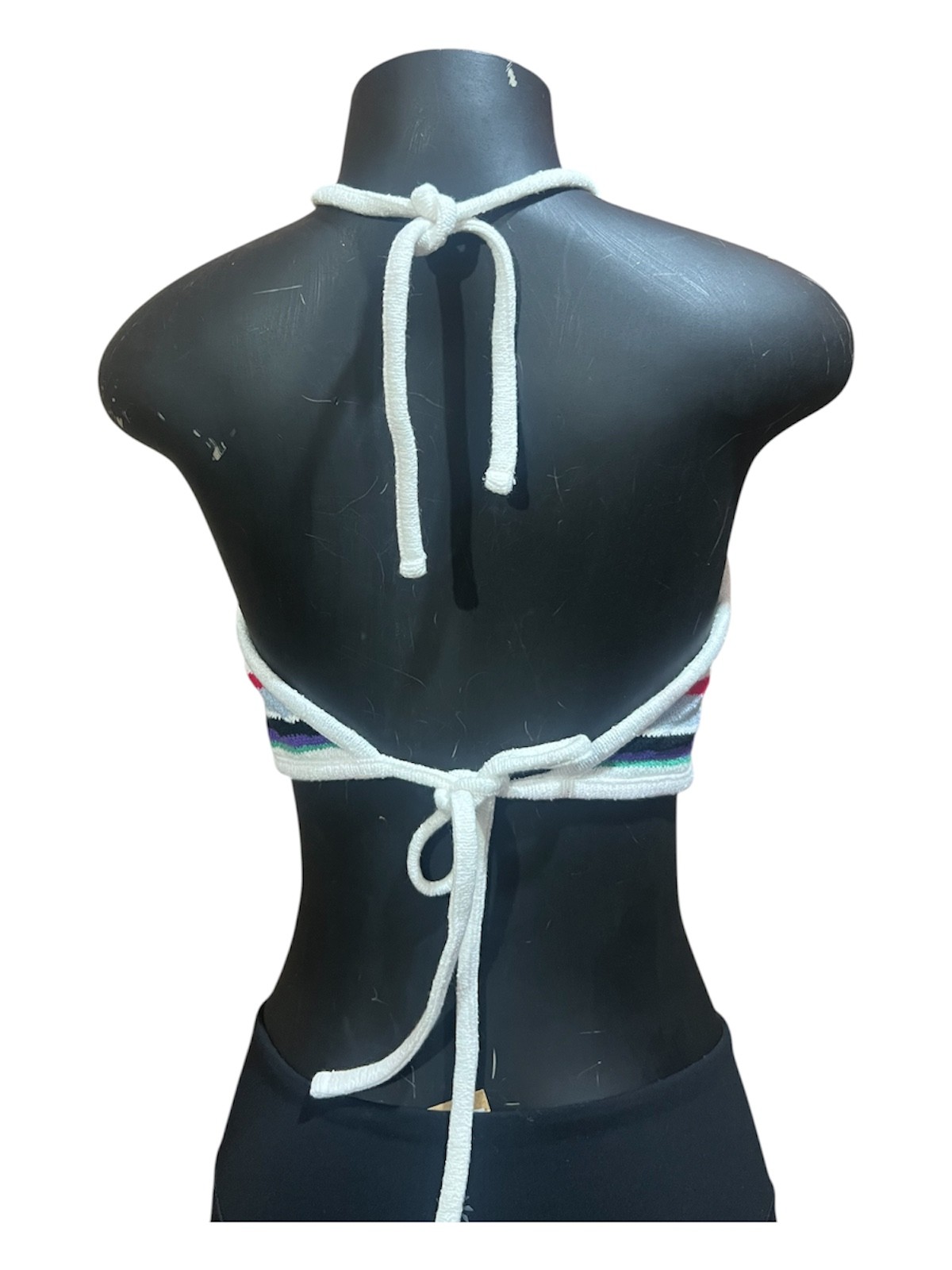 Crop Top Halter Rayado de Punto - Talle P⁠ — imagen 2