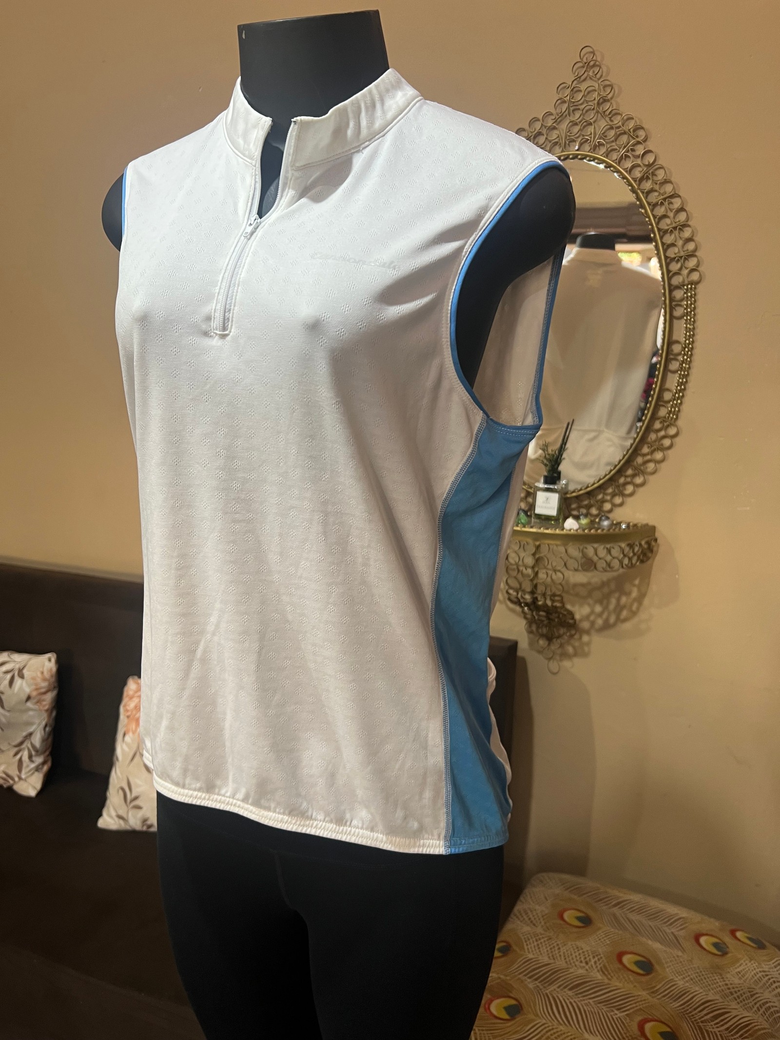 Camiseta Deportiva de Ciclismo Cannondale Blanca y Celeste - Talle G⁠