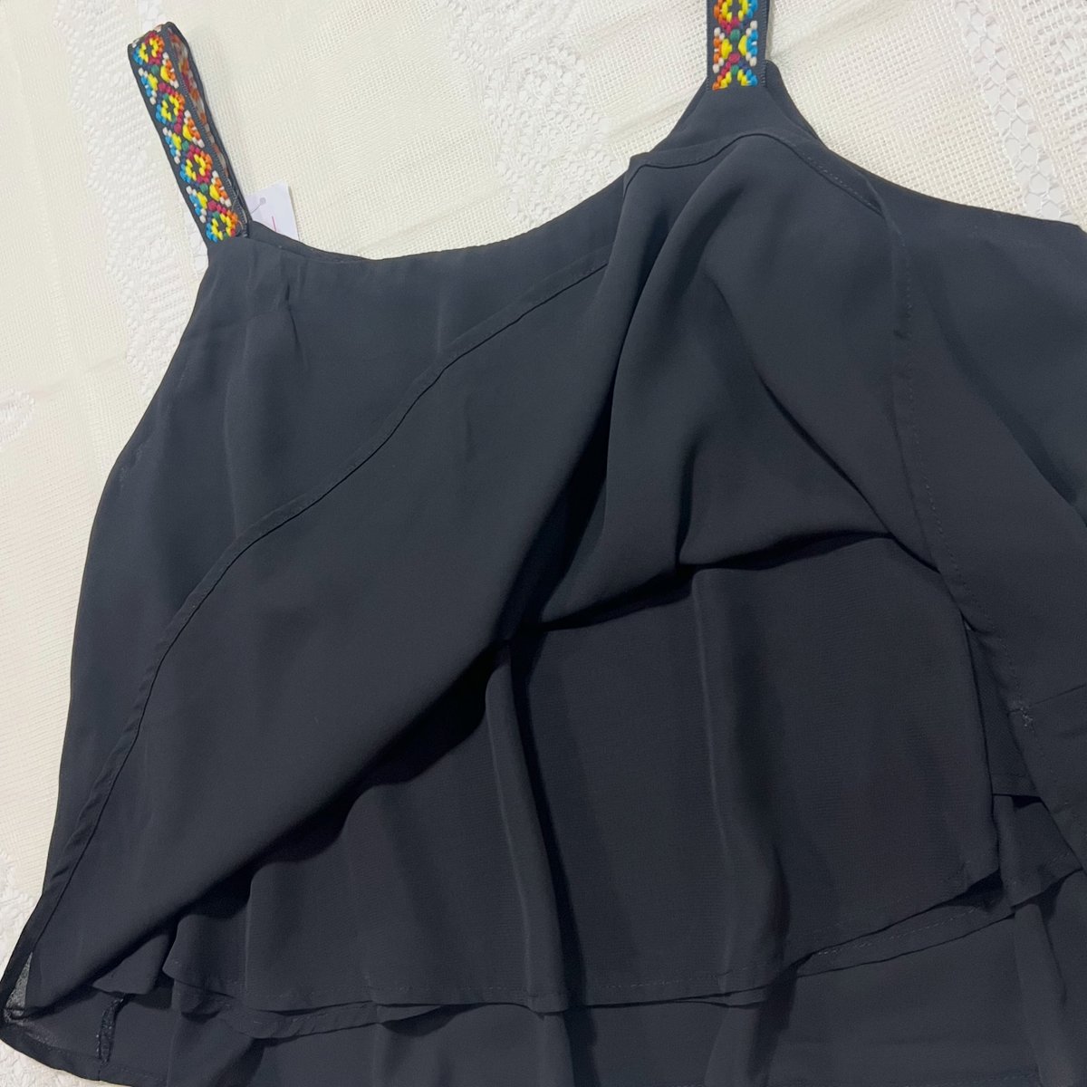 Blusa de tirantes con bordado étnico - 4