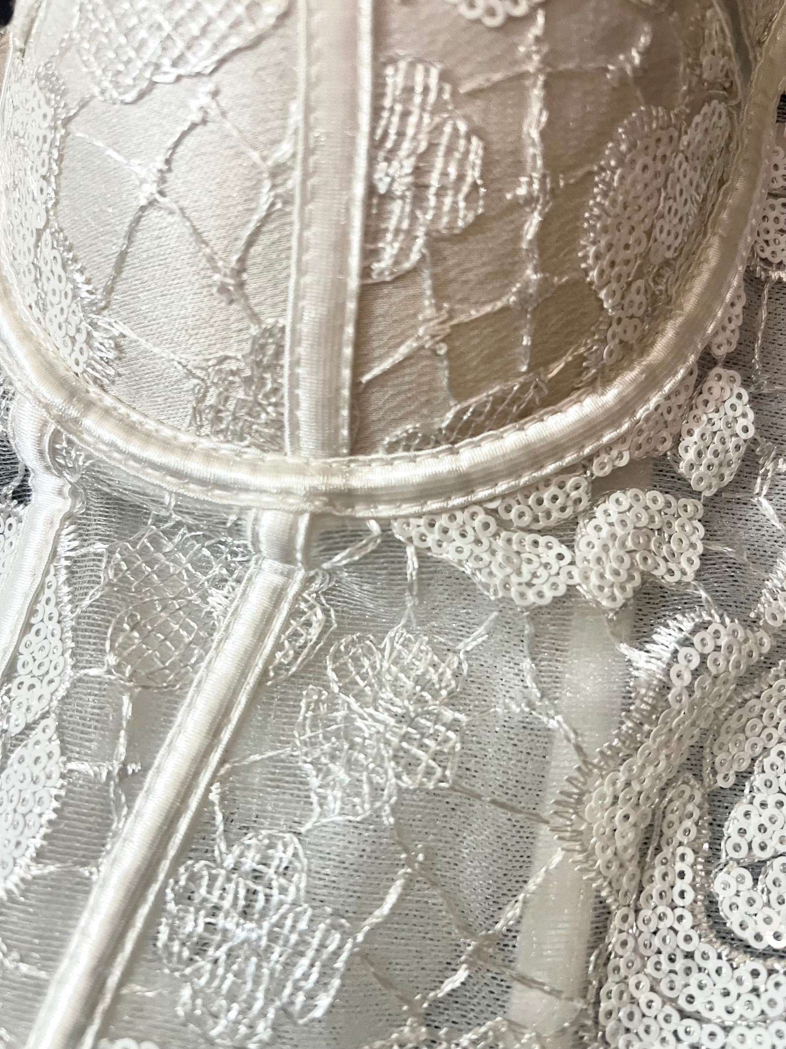 Corset Bustier Blanco de Encaje con Lentejuelas- Talle M⁠ - 3