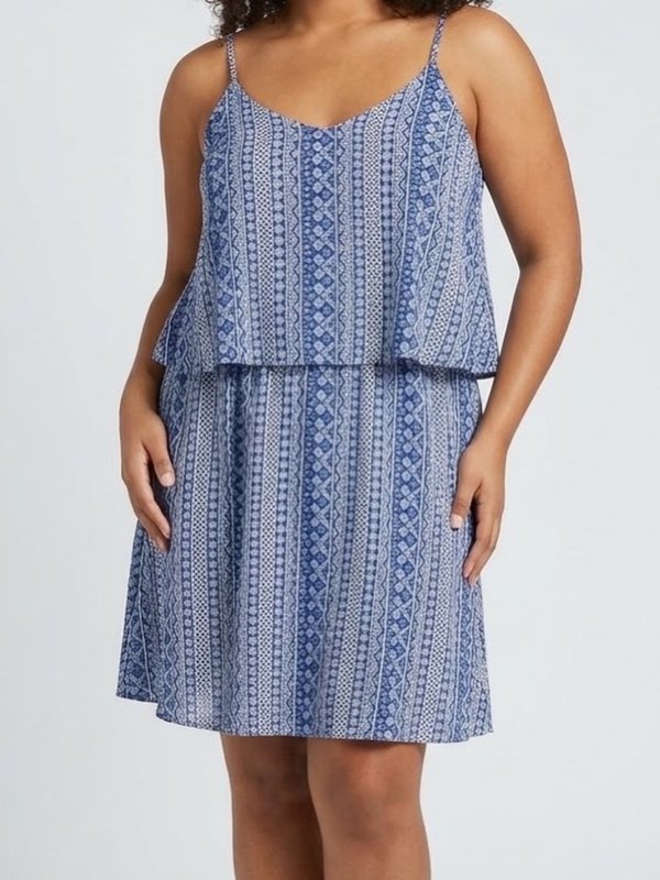 Vestido Azul Estampado Etnico✨
