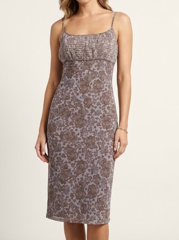 Vestido Midi Floral Vintage