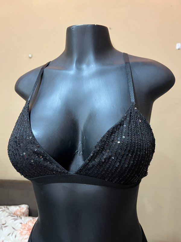 Bralette Negro con Lentejuelas - Talle G