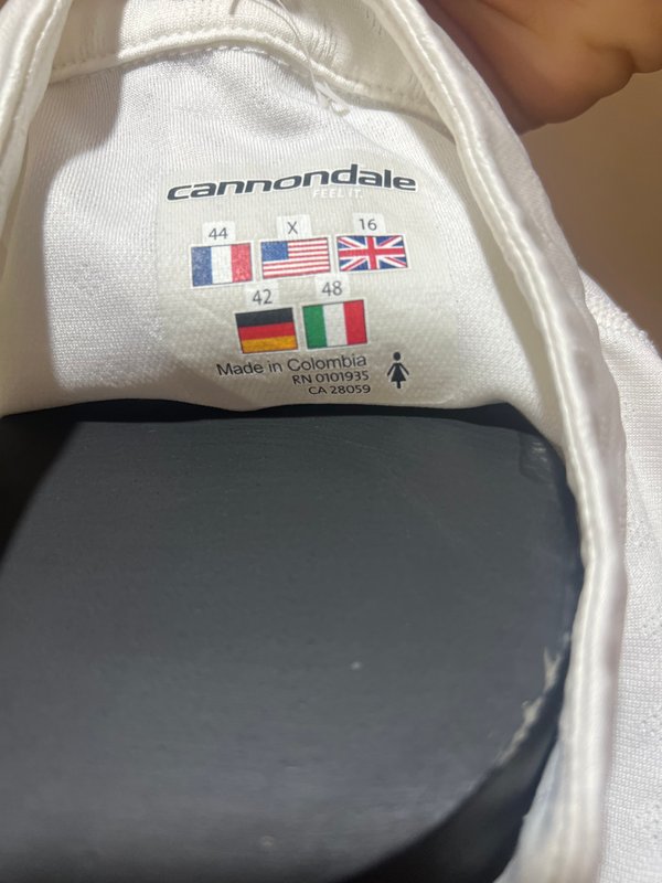 Camiseta Deportiva de Ciclismo Cannondale Blanca y Celeste - Talle G⁠