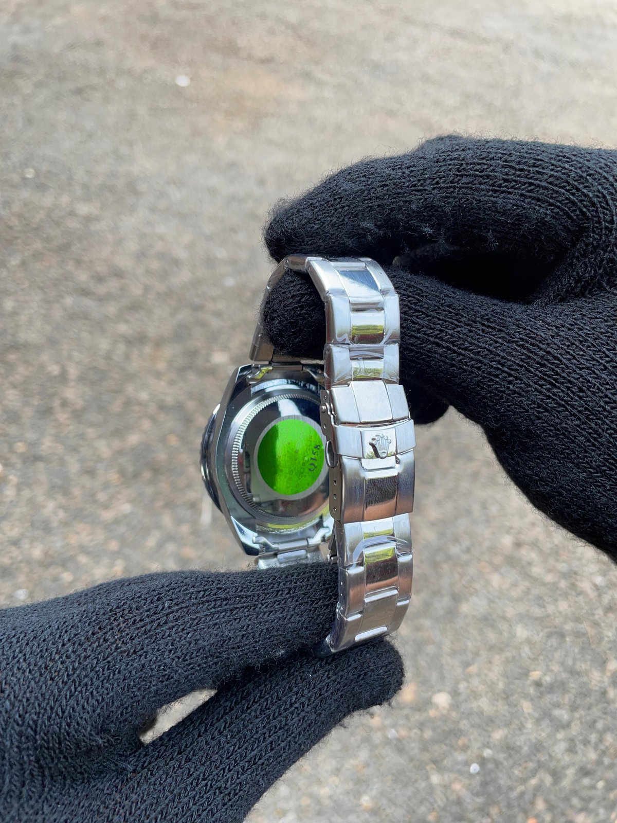 Rolex Submariner Plateado Fondo Verde - 3