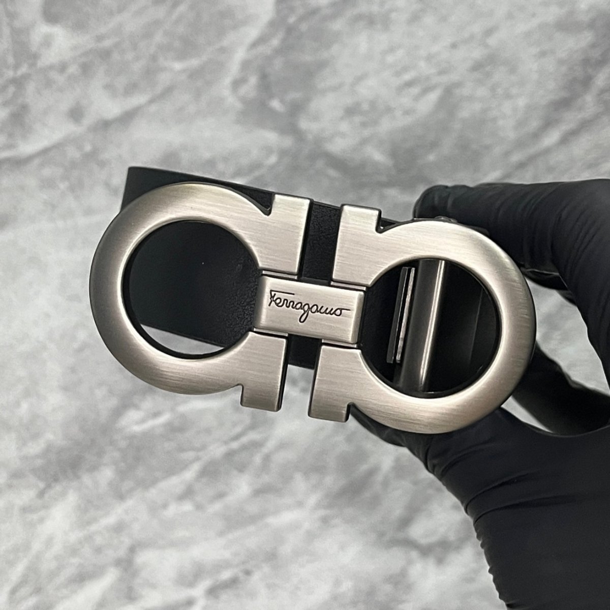 Cinto Ferragamo Plata Opaco