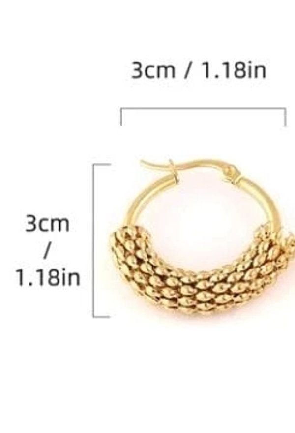 Aros acero inoxidable chapado en oro 18, estilo 3