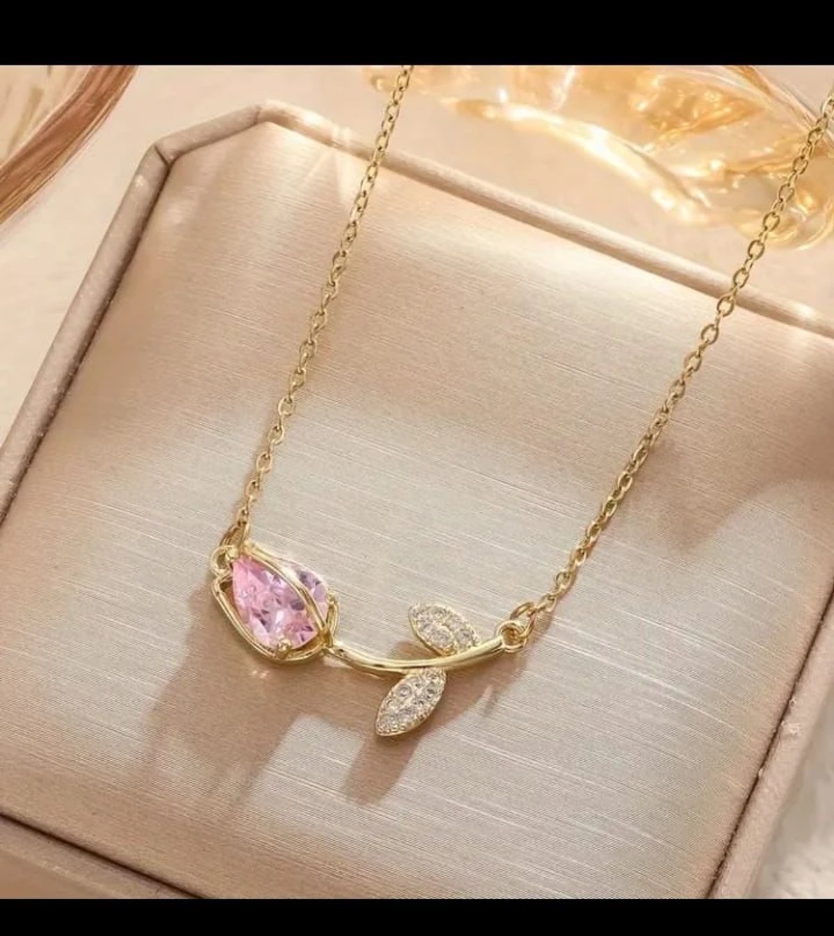 Cadena tulipán acero inoxidable chapado en oro 18K - 2