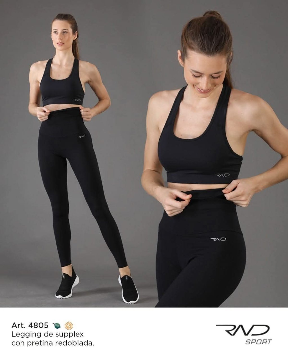 Legging rondina de algodón cintura alta 