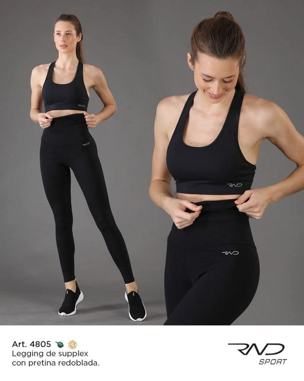 Legging rondina de algodón cintura alta 