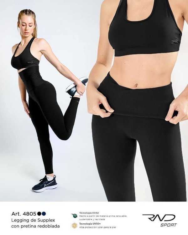 Legging rondina de algodón cintura alta 