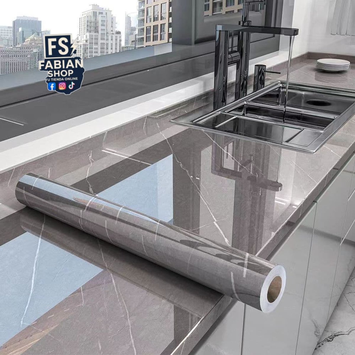 Papel Adhesivo efecto mármol - 6