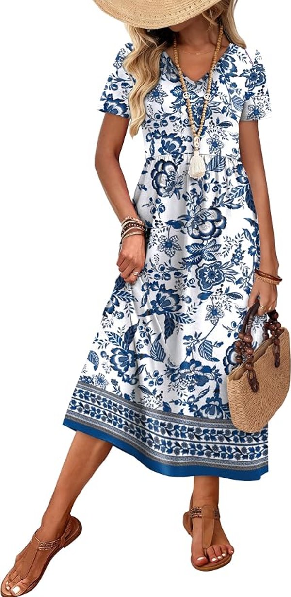 Vestido blanco con estampado floral