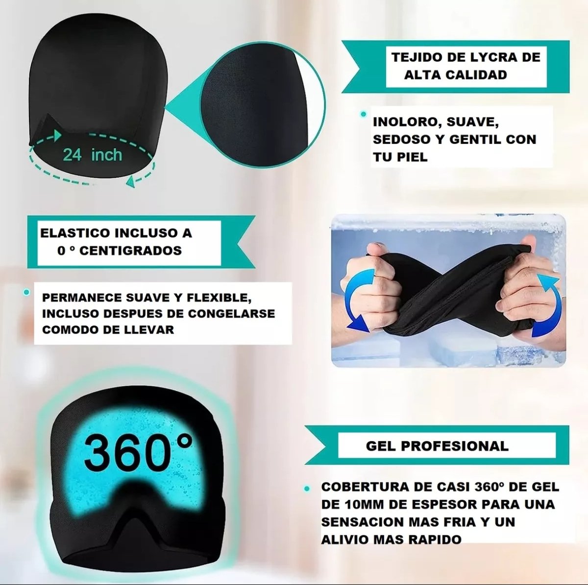 🌟 ¡Adiós Migrañas! Gorro Gel Frío/Caliente para Alivio Instantáneo 😌❄️🔥 - 3