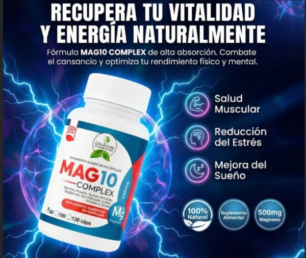 💪 Magnesio 10 Complex MAG10 – Energía, Relajación y Bienestar en 1 Cápsula 🌿⚡