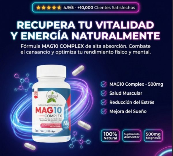 💪 Magnesio 10 Complex MAG10 – Energía, Relajación y Bienestar en 1 Cápsula 🌿⚡