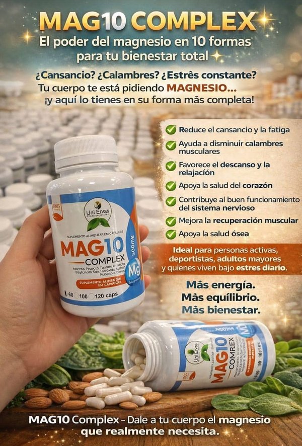 💪 Magnesio 10 Complex MAG10 – Energía, Relajación y Bienestar en 1 Cápsula 🌿⚡