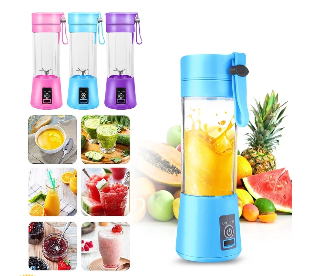 🥤 Licuadora Portátil USB Recargable – Batidos y Smoothies en Cualquier Lugar ⚡ - 3