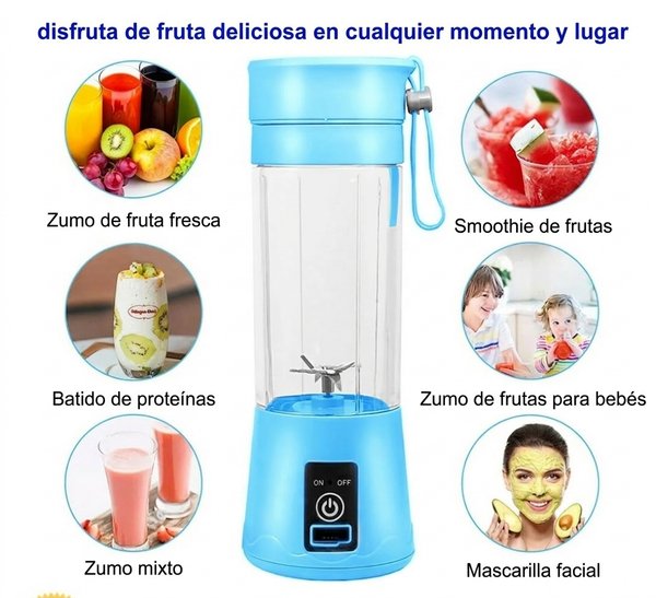🥤 Licuadora Portátil USB Recargable – Batidos y Smoothies en Cualquier Lugar ⚡