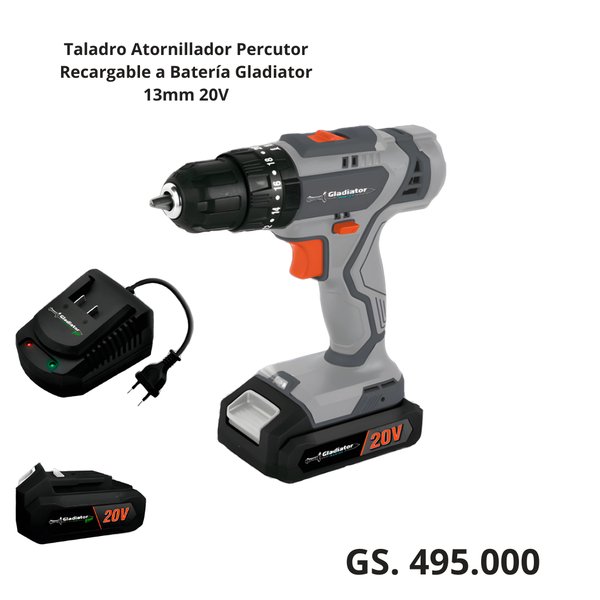 Taladro Percutor eléctrico y recargable 