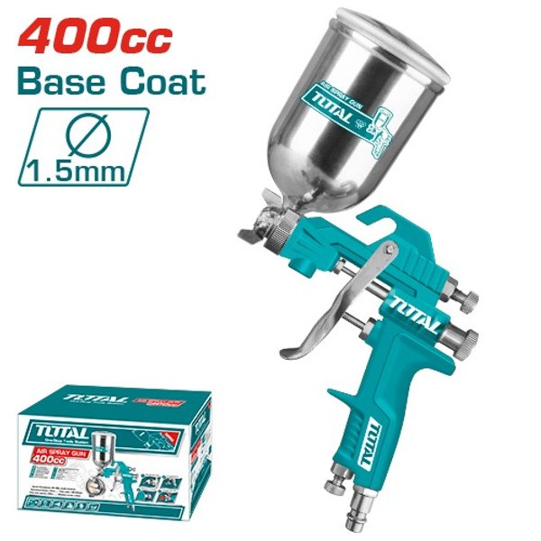 CODIGO:125620 PISTOLA NEUMÁTICA PARA PINTURA 400CC - 1.5-2.0MM - TOTAL