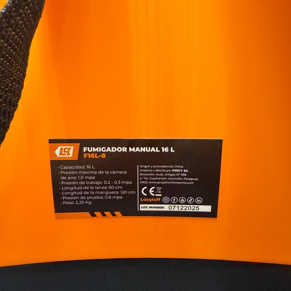 Fumigador manual Lusqtoff 16 Lts
