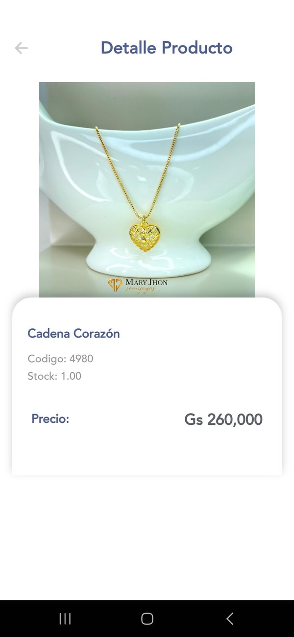 Cadena corazón de Mary Jhon