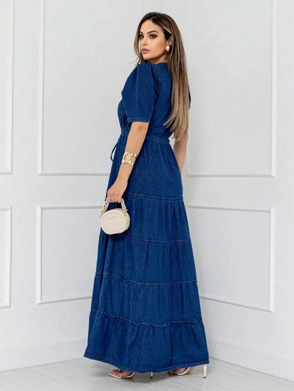 Vestido largo denim