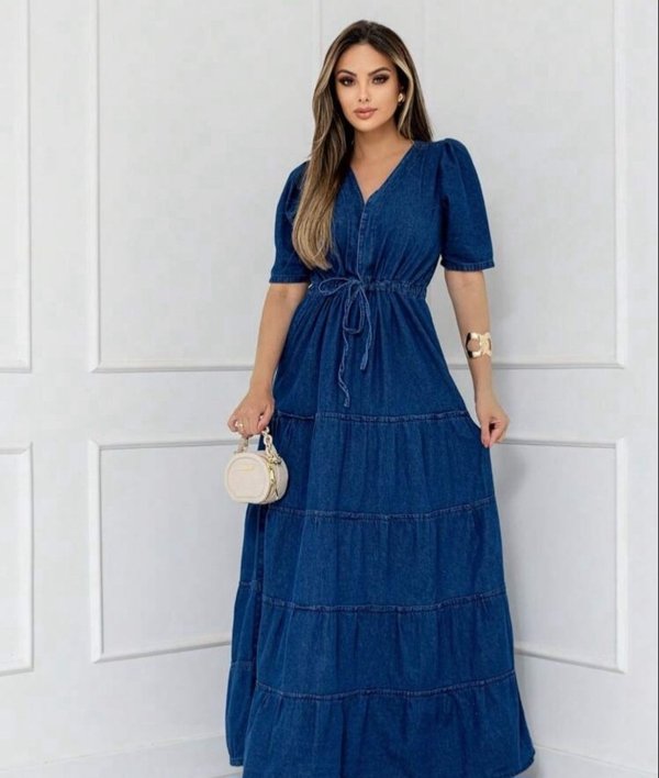 Vestido largo denim