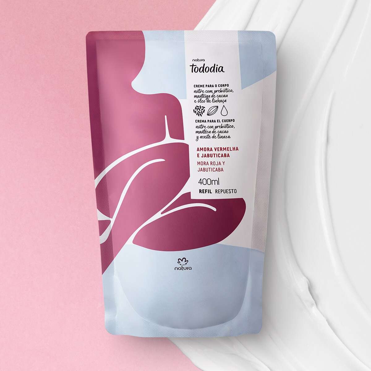 Recarga crema tododia 400ml moras rojas y jabuticaba