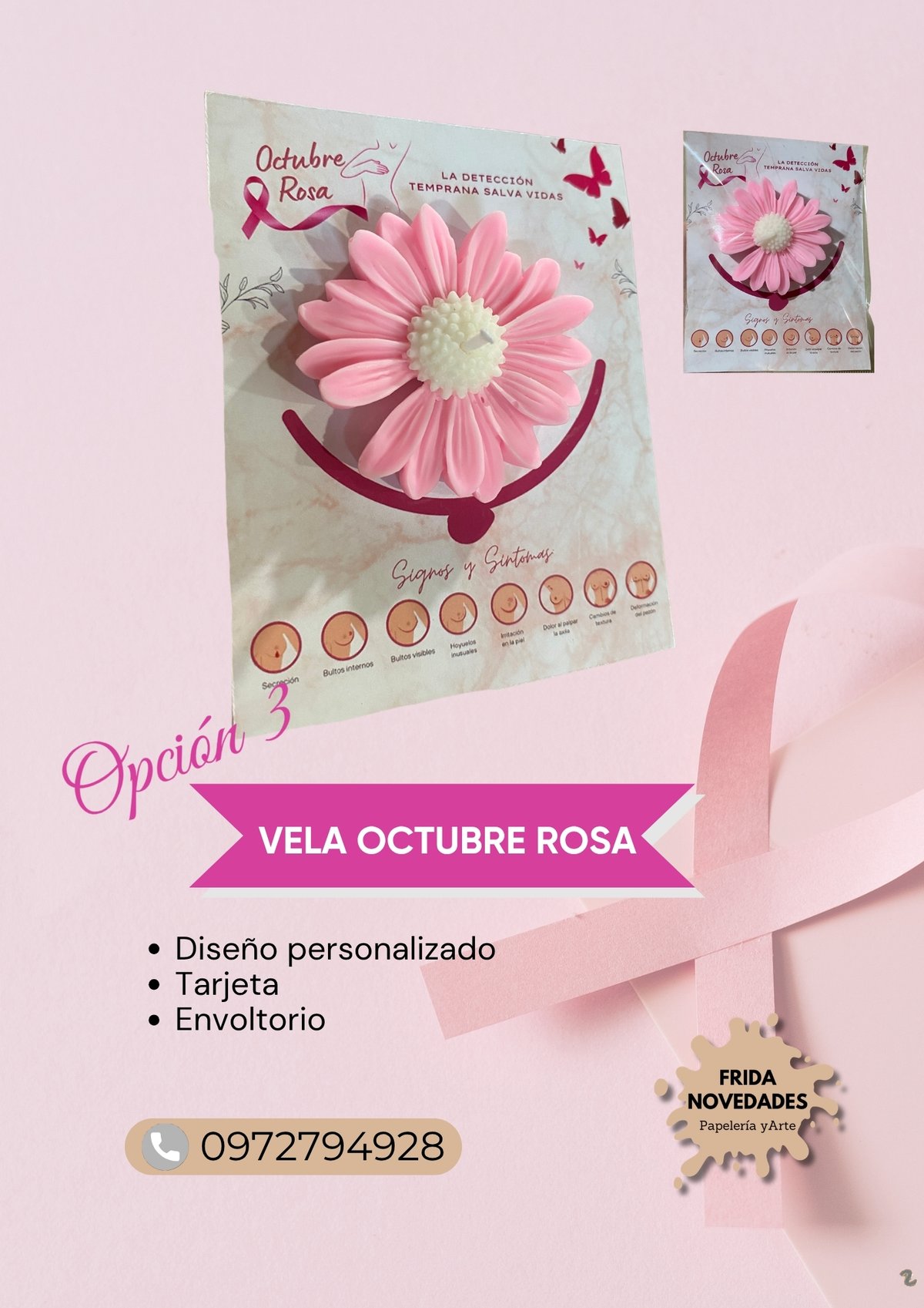 Vela aromática octubre Rosa - 3