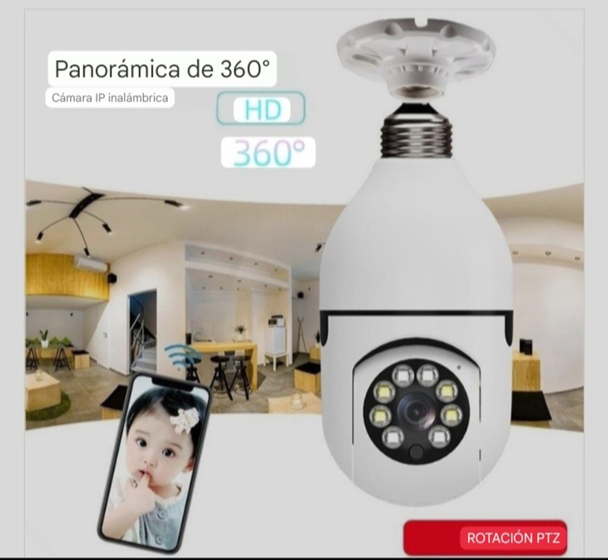 Camara De Seguridad Panoramica Inteligen E27