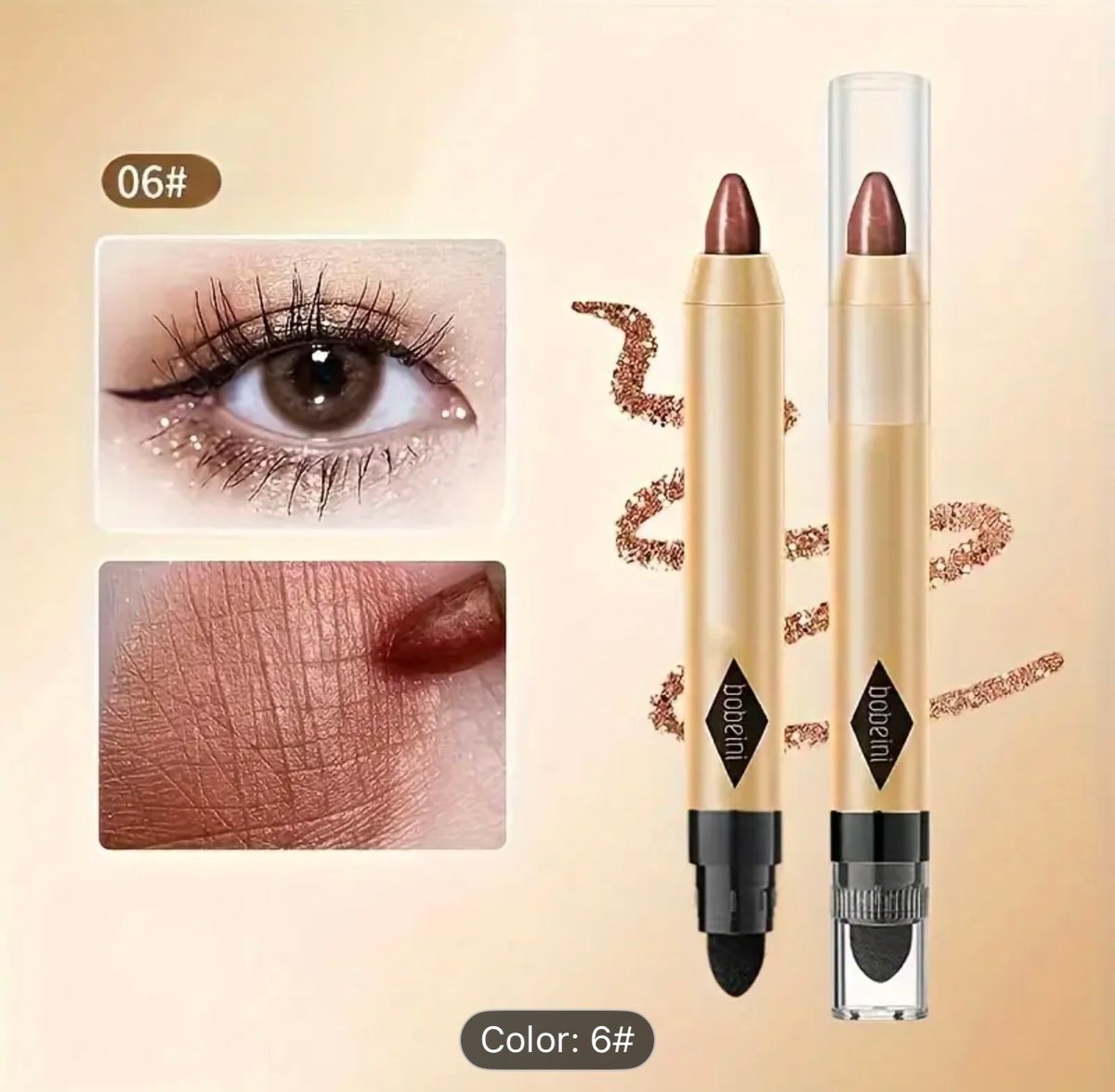 Lápiz de sombras con purpurina 🩷 - 3