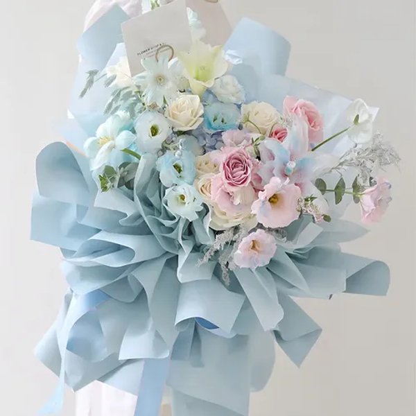 Papel coreano liso celeste claro