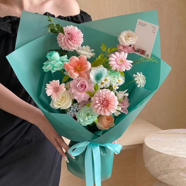 Papel coreano verde esmeralda liso