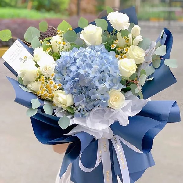 Papel coreano liso azul zafiro