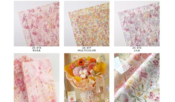 Papel coreano floreado