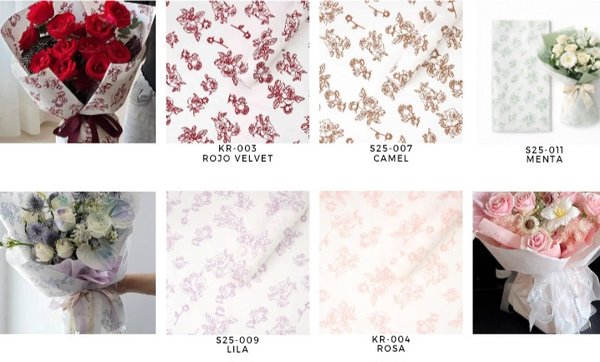 Papel rosas texturado